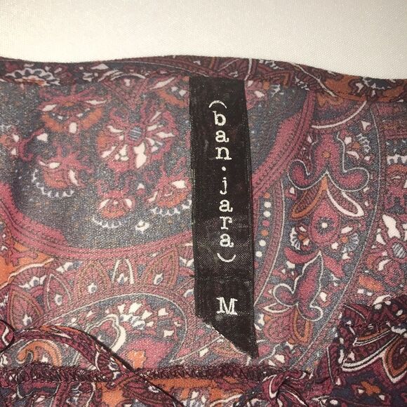 Ban Jara Sheer Paisley Tunic Peasant Pirate  Sz M - Picture 7 of 11
